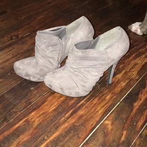Grey stiletto booties